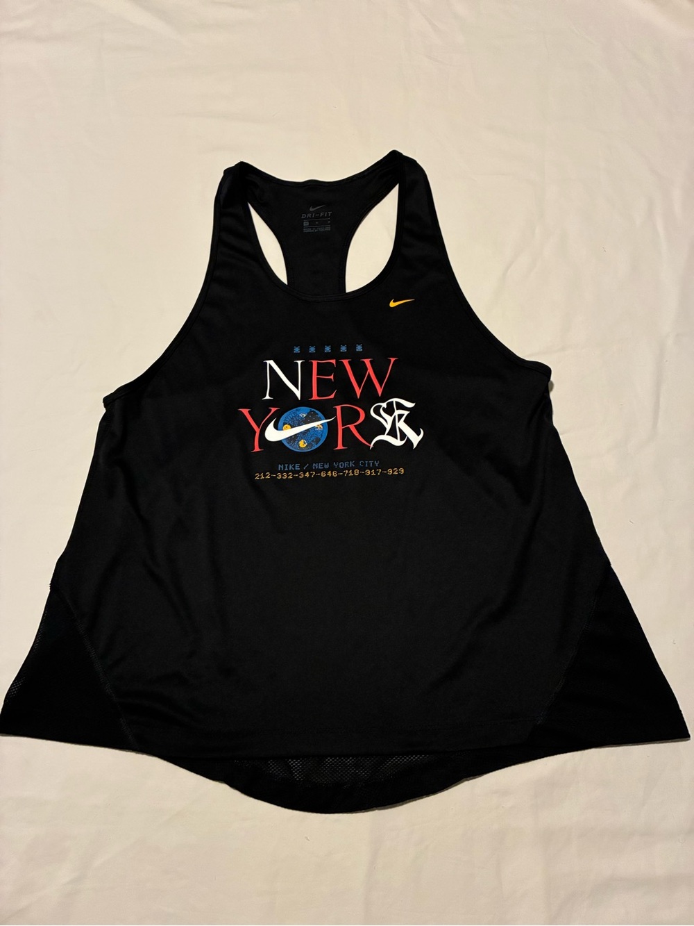 Nike Black Racerback Tank with Multicolor New York Graphic